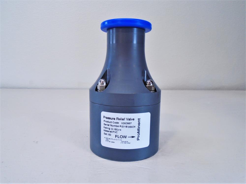 ProMinent 1/2" NPT Pressure Relief Valve, PVC, 0-150 PSI, 1092667